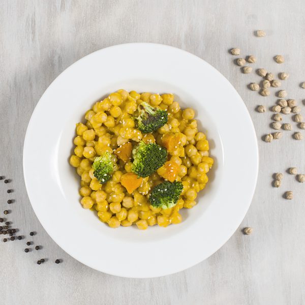 Garbanzos thai con broccoli