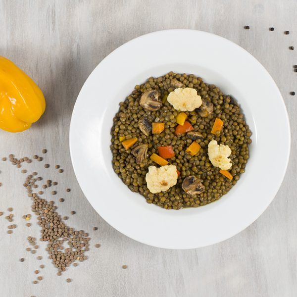 Lentejas pardinas orgánicas con coliflor